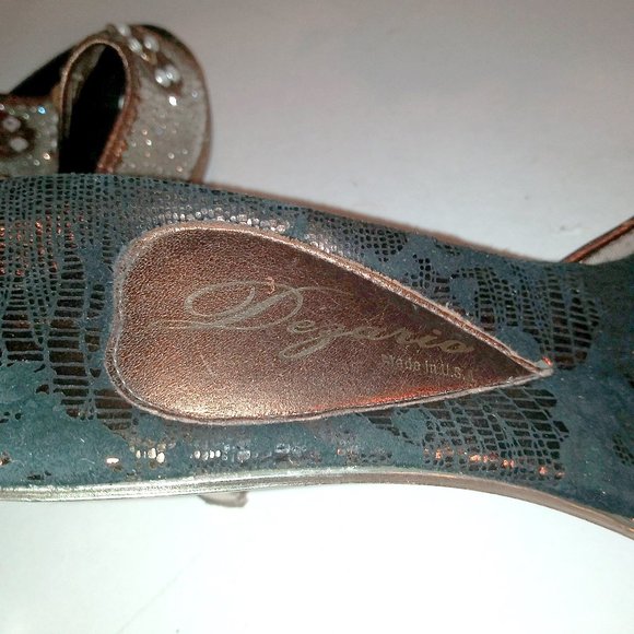 Dezario Italian Stacked Heel Mules Size 41 - Picture 6 of 13